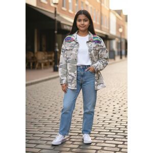 Disney D-Signed Girls Camo Shacket Size L